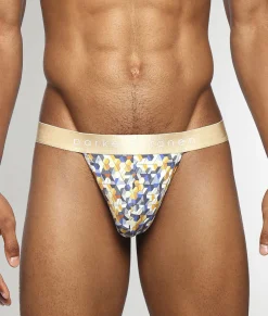Parke & Ronen Honey Comb Printed Thong
