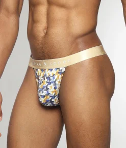 Parke & Ronen Honey Comb Printed Thong
