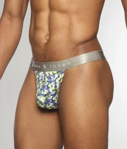 Parke & Ronen Honey Comb Printed Thong