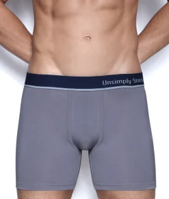 Unsimply Stitched Solid Grey Boxer Brief